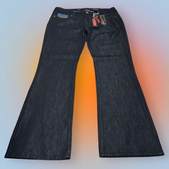 EXPRESS Women’s 12 Long STELLA Sequin Accented Blue Jeans - Picture 2 of 4